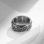 Anti-Stress Rotating Eye Ring Silver