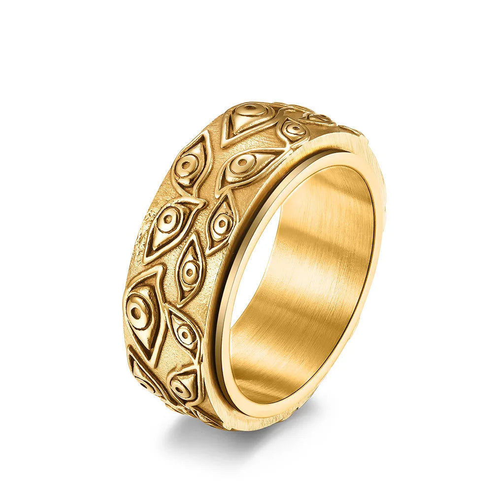 Anti-Stress Rotating Eye Ring Gold