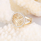 Women's Tree of Life Ring Band Gold