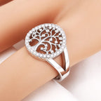 Women's Tree of Life Ring Band silver