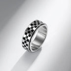 Ring Band with Black Squares Anti-Stress Spinner