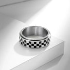 Ring Band with Black Squares Anti-Stress Spinner