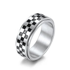 Ring Band with Black Squares Anti-Stress Spinner