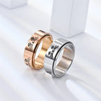 Ring Band with Spinning Anti-Stress Cats rose gold