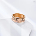 Ring Band with Spinning Anti-Stress Cats rose gold