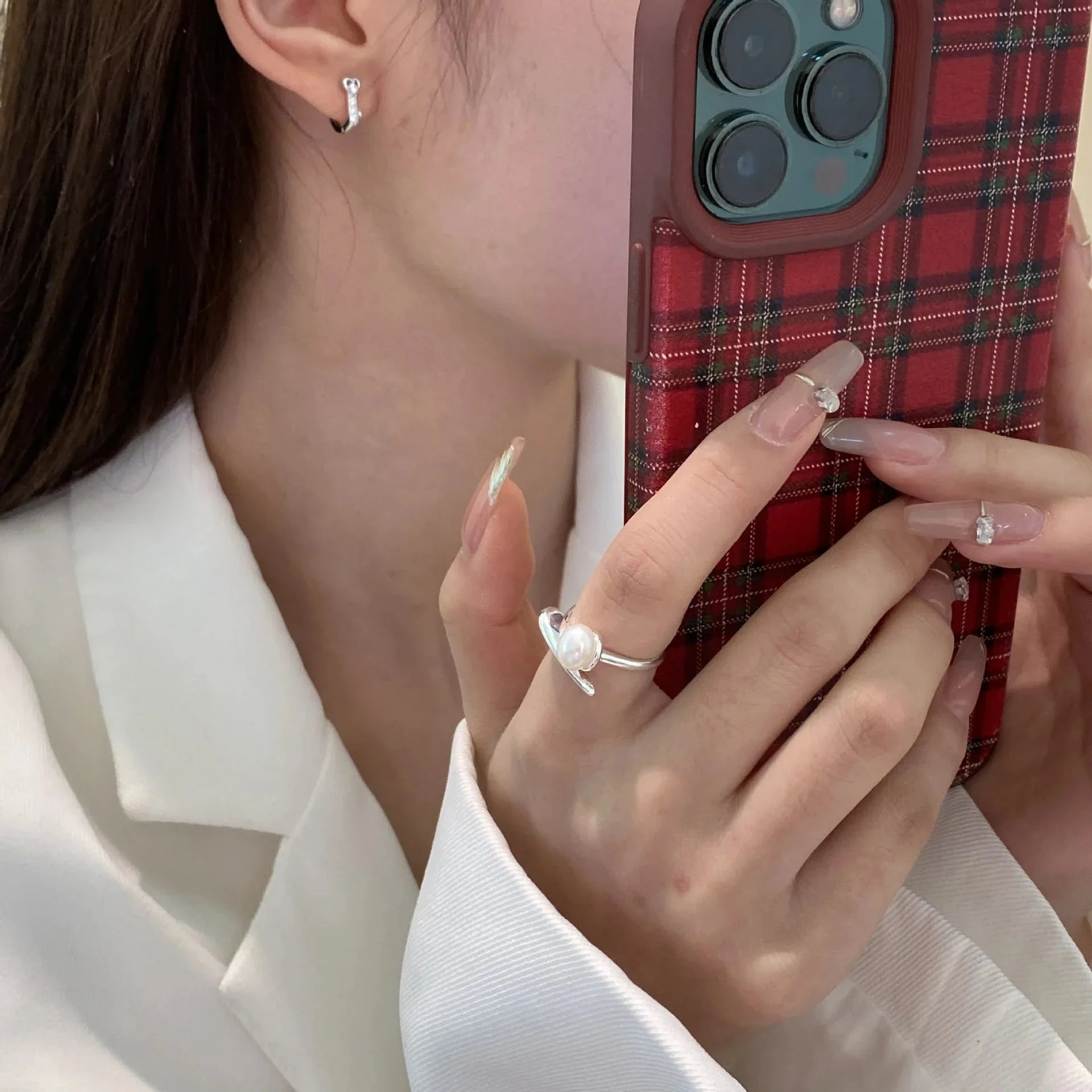 Charming Ring Band with Pearl for Women