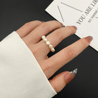 Ring Band with White Pearls