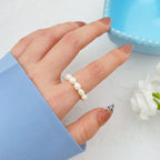 Ring Band with White Pearls