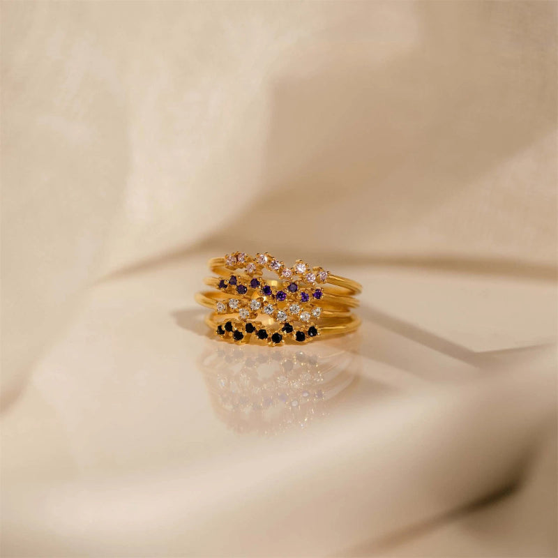 Ring Band with Birthstone Zircon
