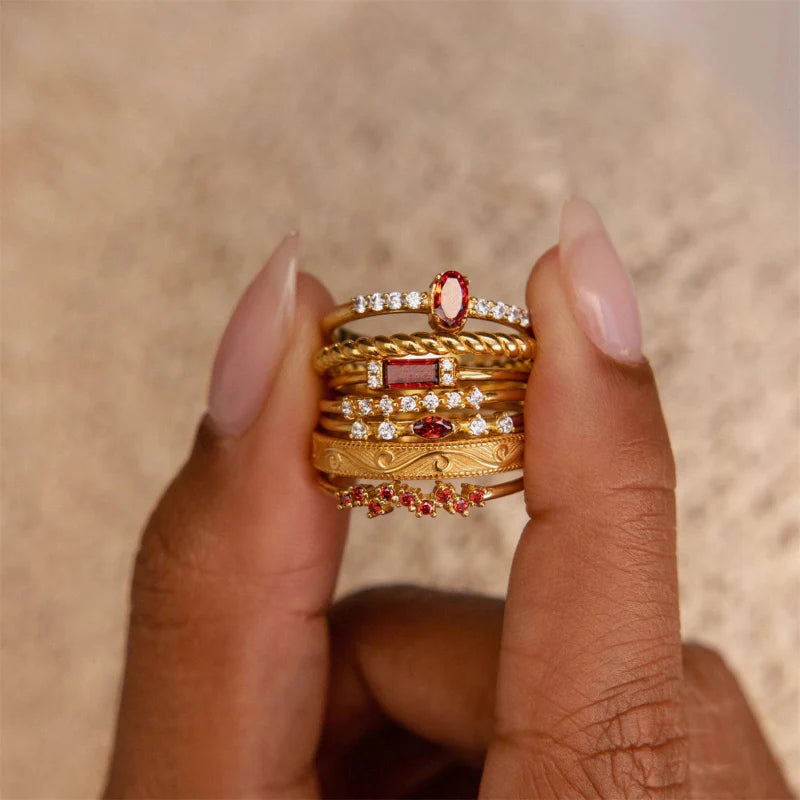 Ring Band with Zircon Birthstone