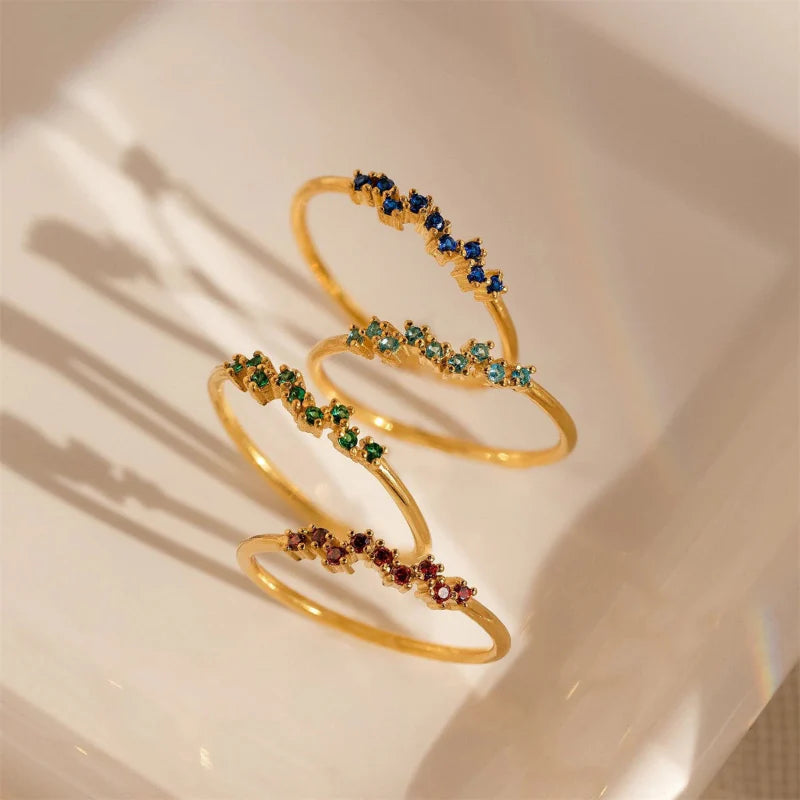 Ring Band with Zircon Birthstone