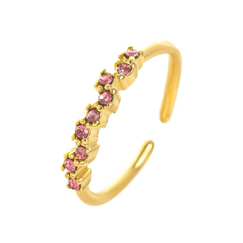 Ring Band with Zircon Birthstone