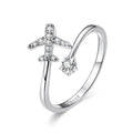 Real Silver Airplane Ring Band for Women silver
