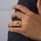 Metatron Cube Ring gold a
