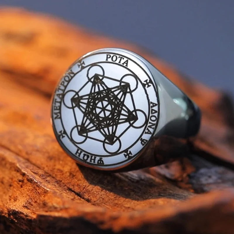 Metatron Cube Ring silver b