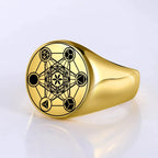 Metatron Cube Ring gold a