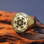 Metatron Cube Ring gold b