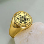 Metatron Cube Ring gold b