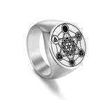 Metatron Cube Ring silver a