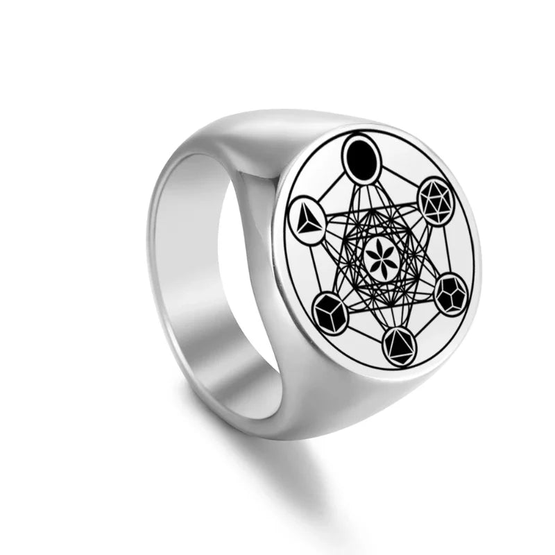 Metatron Cube Ring silver a