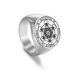 Metatron Cube Ring silver b