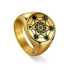 Metatron Cube Ring gold a