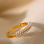 Elegant Style Ring Band with Pearls