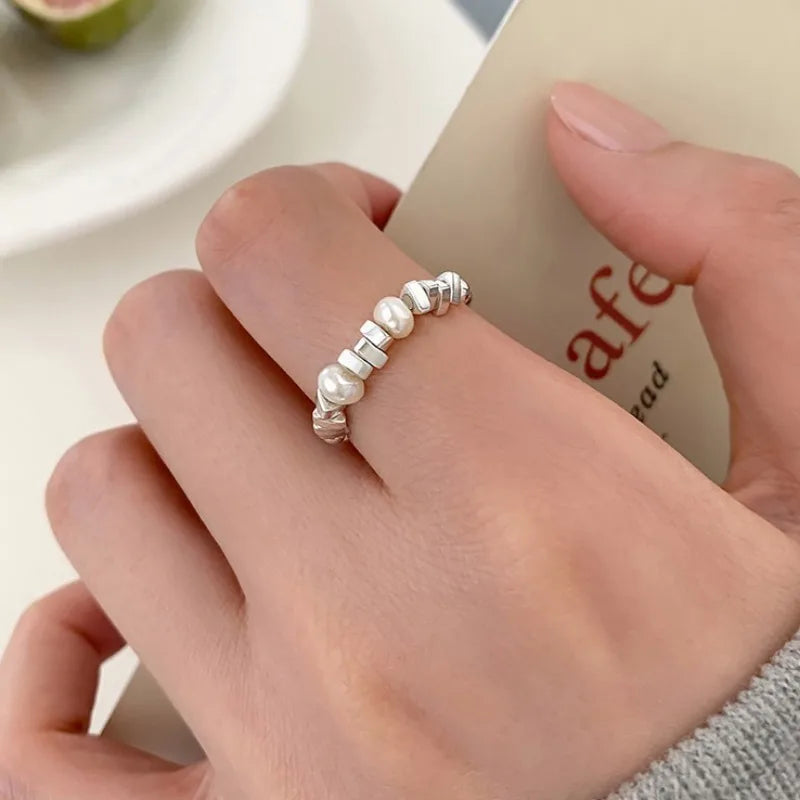 Elegant Pearl Band Ring