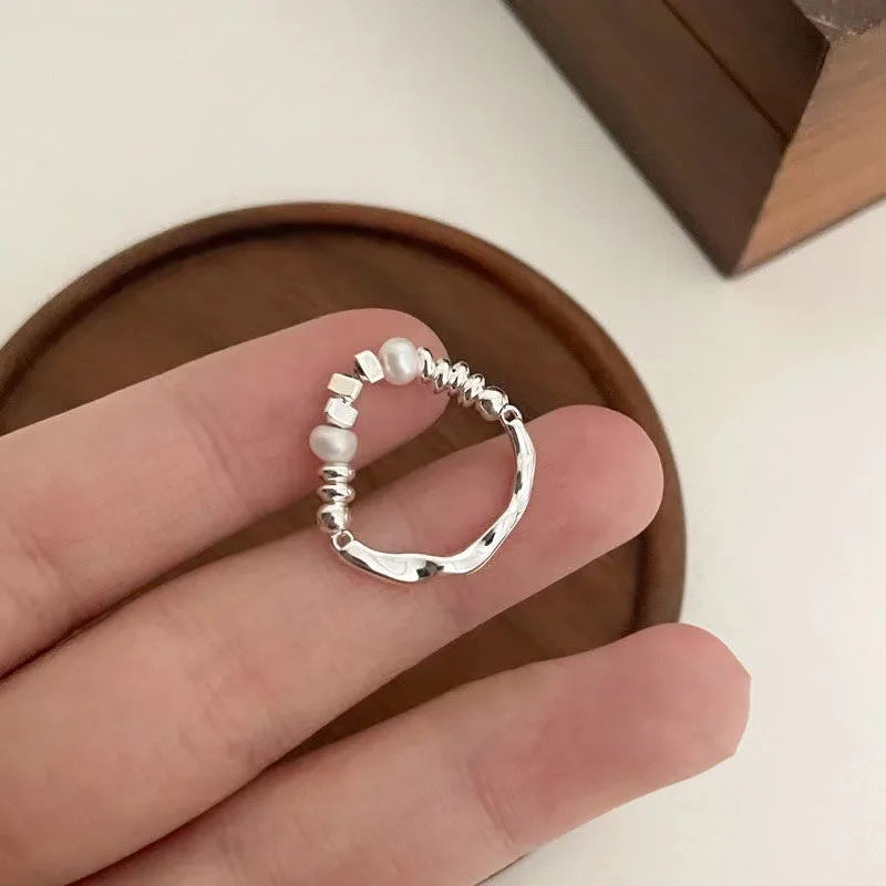 Elégante Bague Anneau en Perles