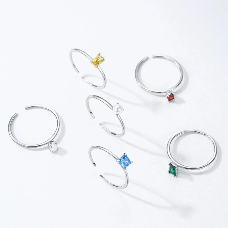 Colored Zircon Birthstone Ring Band