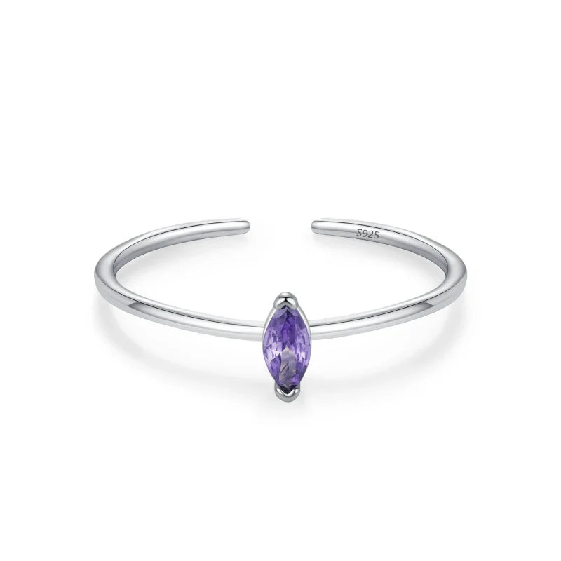 Colored Zircon Birthstone Ring Band