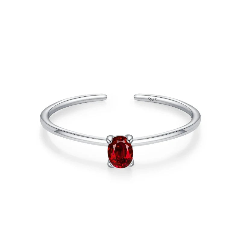 Colored Zircon Birthstone Ring Band