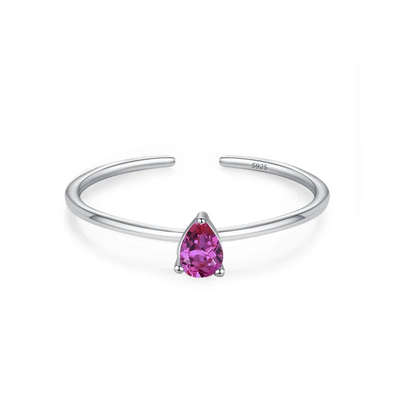 Colored Zircon Birthstone Ring Band