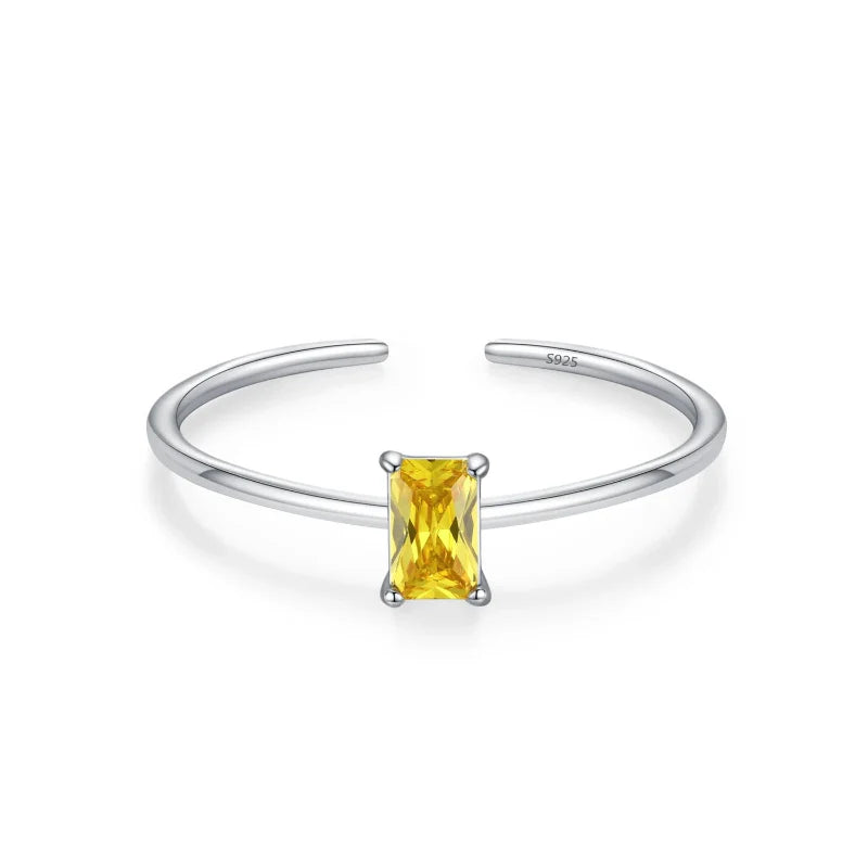 Colored Zircon Birthstone Ring Band