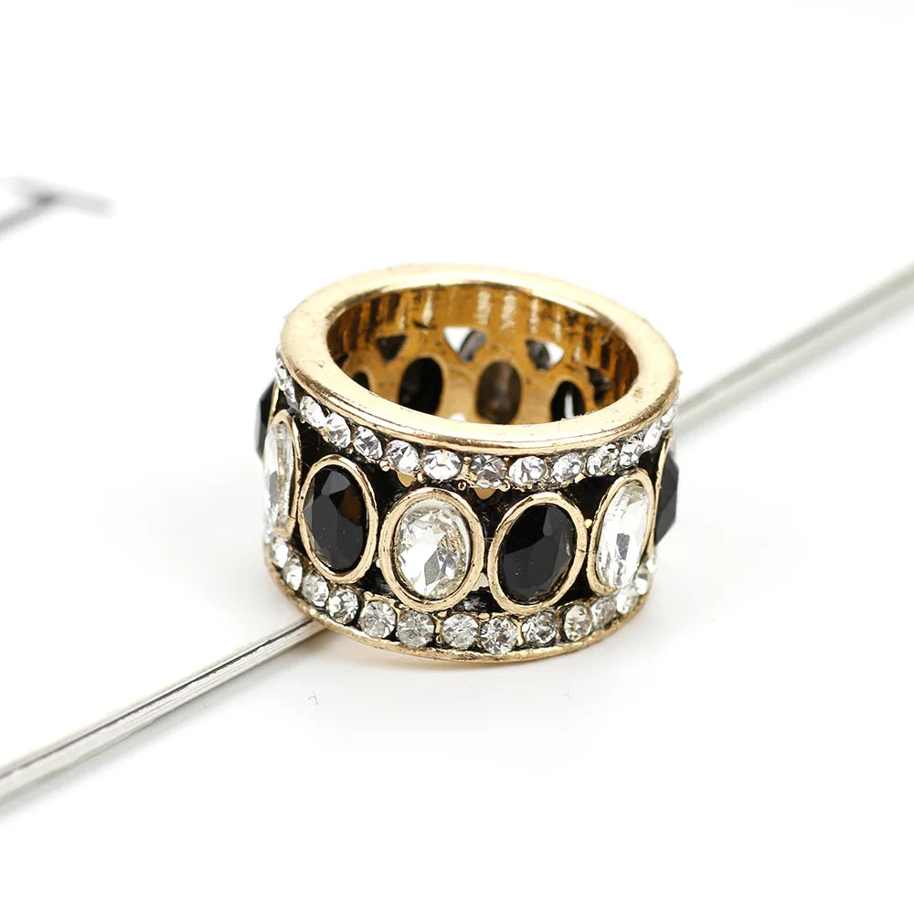 Ethnic Ring Band in Black and White Oriental Style