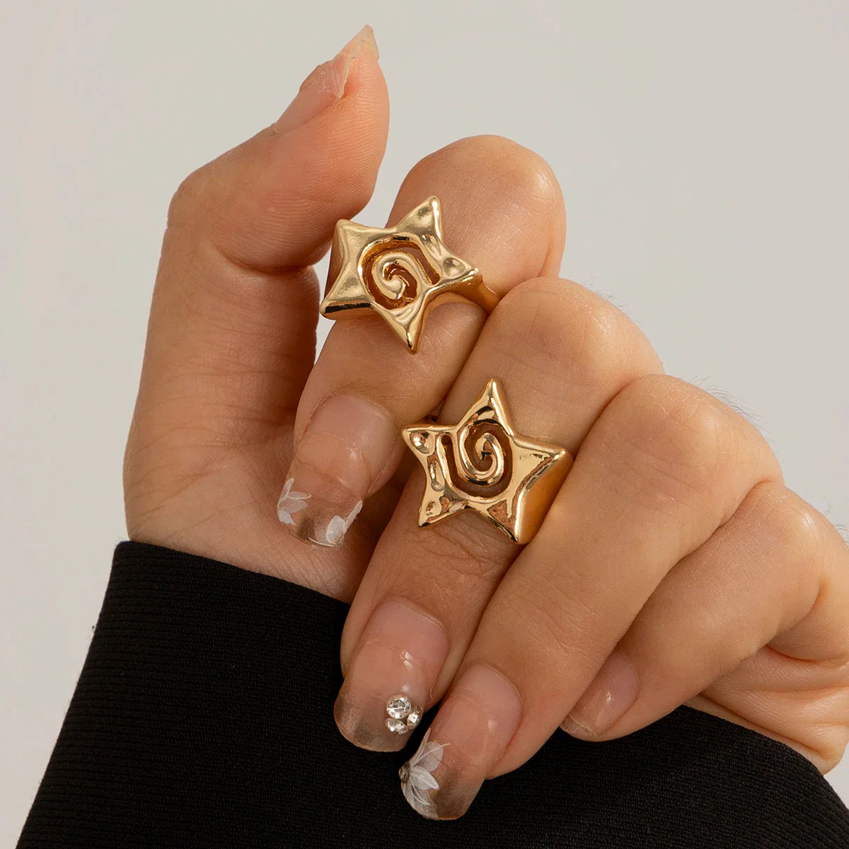 Pentagonal Star Ring Gold Band
