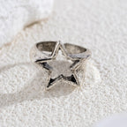 Star Ring Band for Women silver