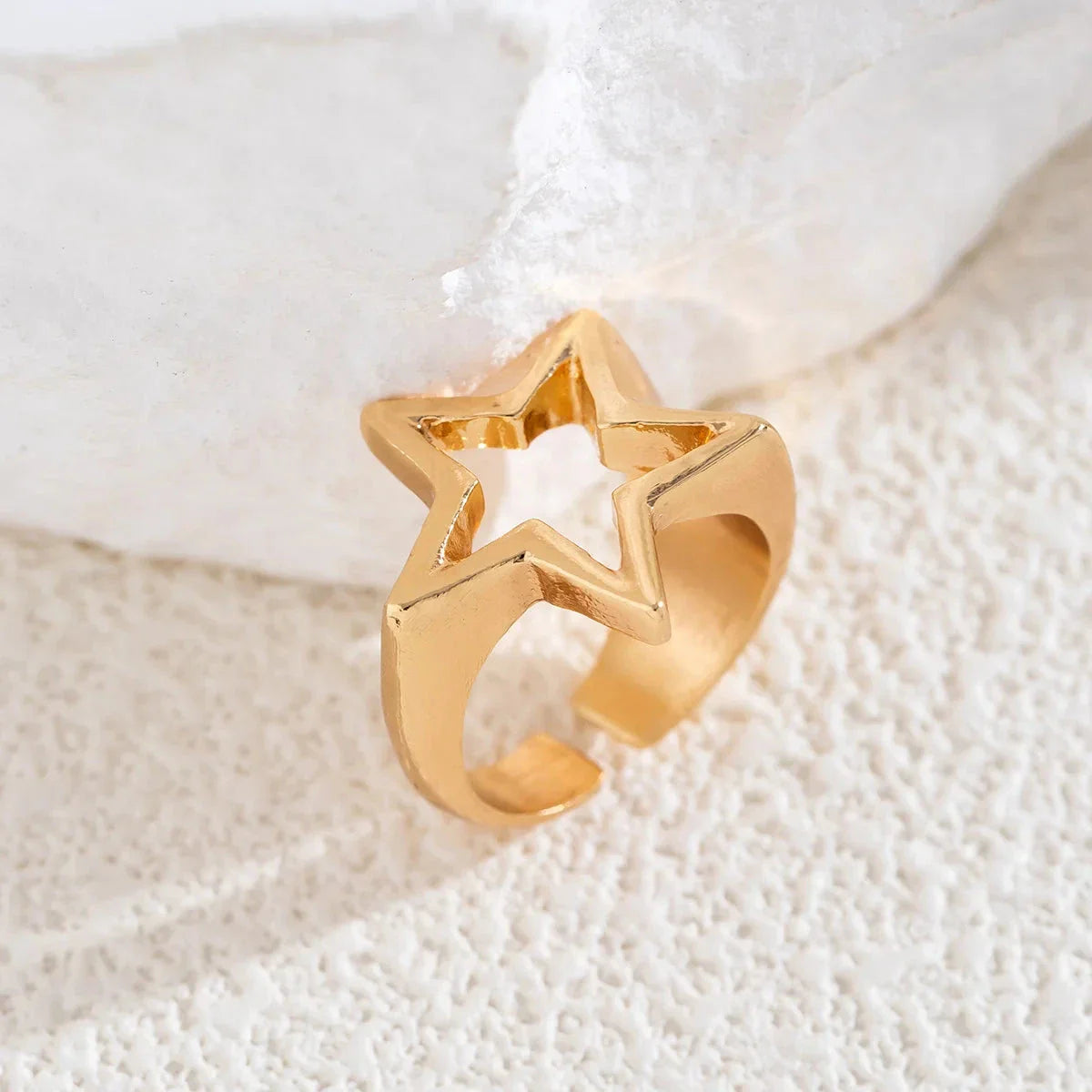 Star Ring Band for Women gold