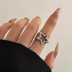 Star Ring Band for Women silver