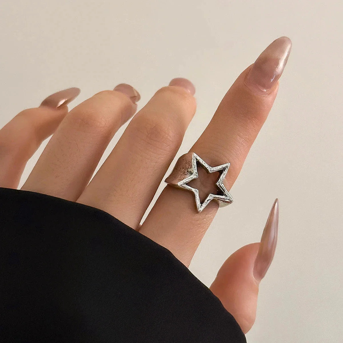 Star Ring Band for Women silver