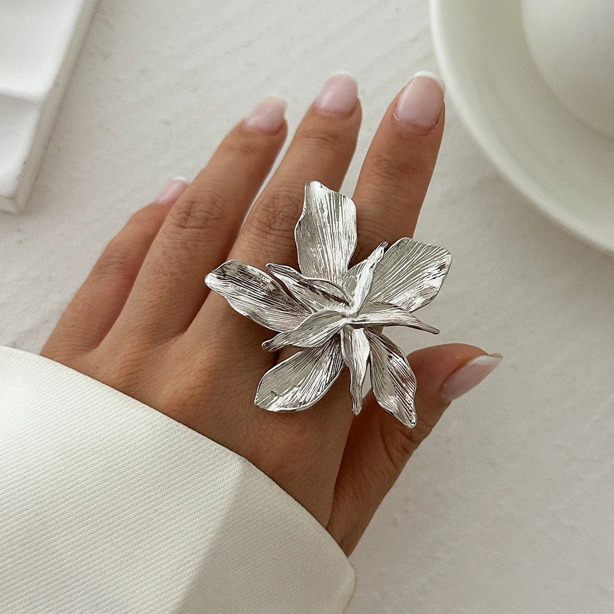 Ring Large Silver Flower Ring