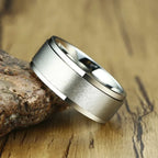 Men's Spinning Anti-Stress Ring Silver