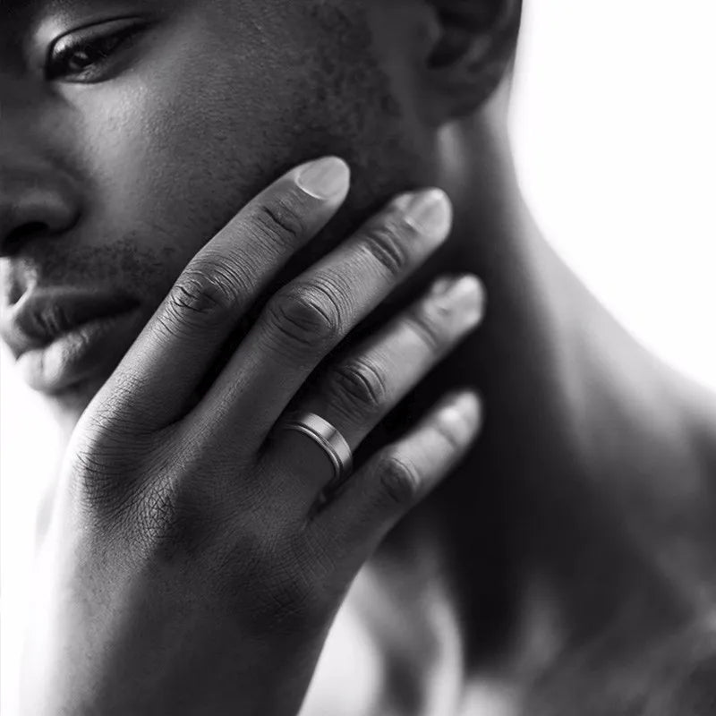 Men's Spinning Anti-Stress Ring Silver