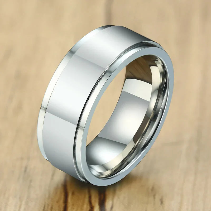 Men's Spinning Anti-Stress Ring Silver