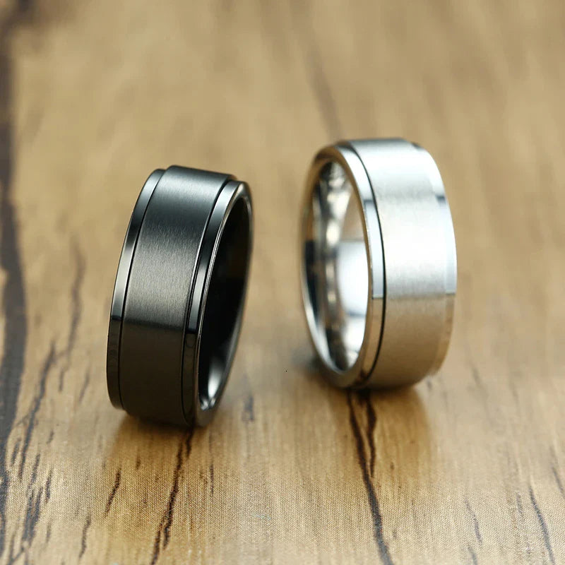Men's Spinning Anti-Stress Ring Black