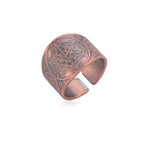 Men's Ring Metatron Cube Rose Gold
