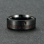Anti-Stress Rotating Letter Ring Black