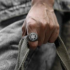 Black Ring Band Metatron Cube black