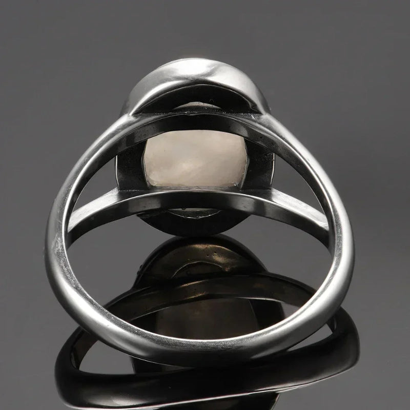 Bague Anneau Ovale Femme Pierre de Lune