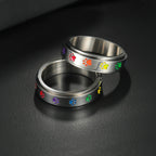 Ring Band with Hearts or Paws Anti-Stress Spinning Heart